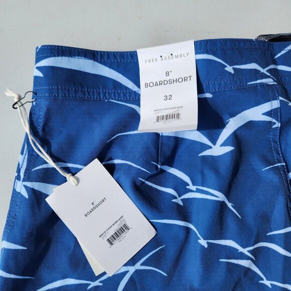 NEW Men's Size 32 Free Assembly Blue Swim Shorts Boardshorts Boardshort Board Sh - Picture 10 of 16